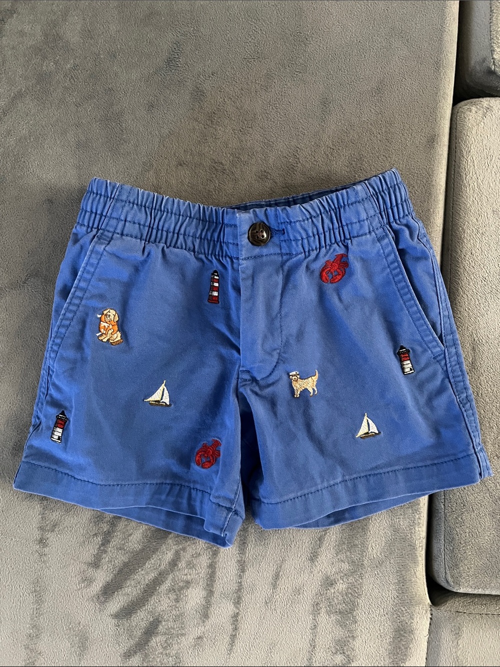 Polo by Ralph Lauren Royal Blue Embroidered Nautical Boys Shorts- size 2